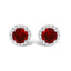 Boucles d'oreilles en or blanc 10K avec améthyste violette et halo de diamants