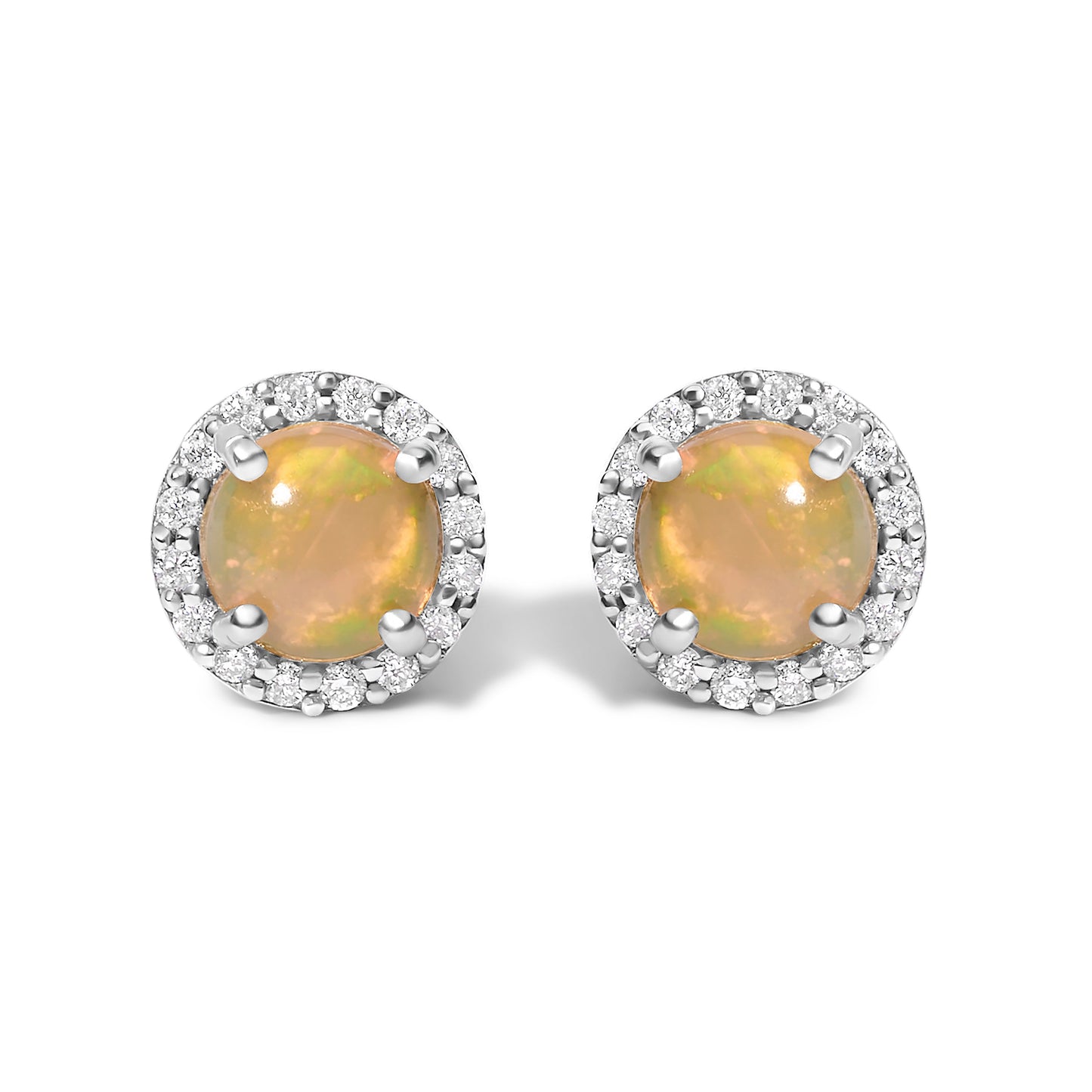 Boucles d'oreilles en or blanc 10K avec améthyste violette et halo de diamants