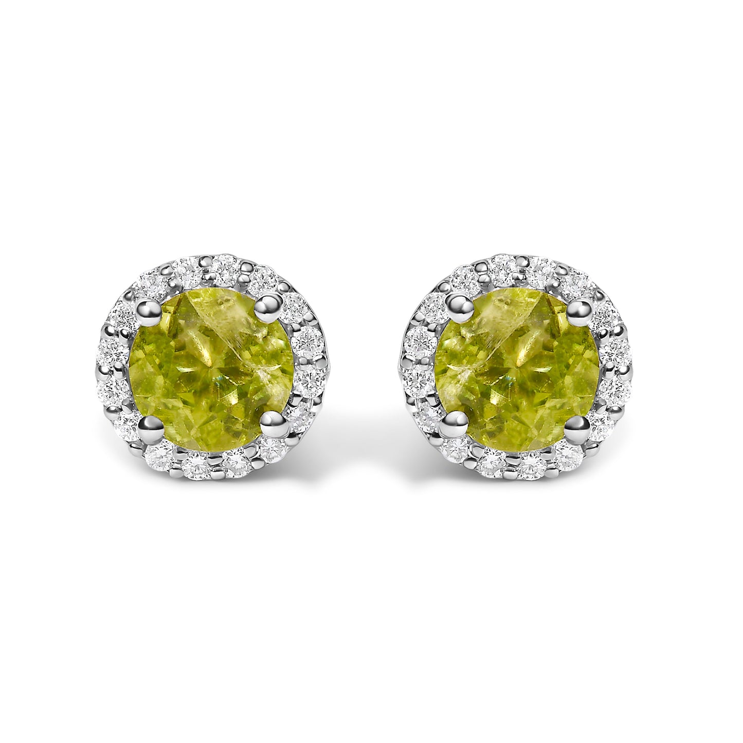 Boucles d'oreilles en or blanc 10K avec améthyste violette et halo de diamants