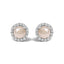 Boucles d'oreilles en or blanc 10K avec améthyste violette et halo de diamants