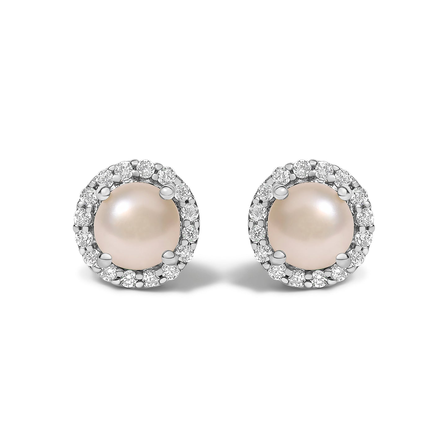 Boucles d'oreilles en or blanc 10K avec améthyste violette et halo de diamants