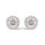 Boucles d'oreilles en or blanc 10K avec améthyste violette et halo de diamants