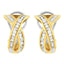 14K Yellow and White Gold Diamond Hoop Earrings