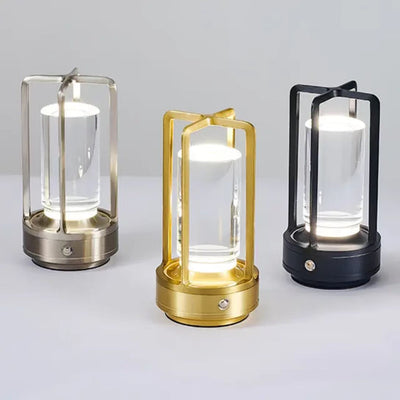Gold black silver cross shaped desk lamp button touch US charging decorative desk lamp - Korvel