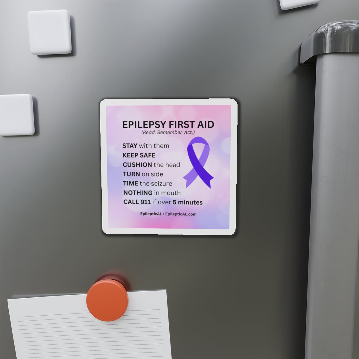 Imán de Primeros Auxilios para Epilepsia | Lee. Recuerda. Actúa.