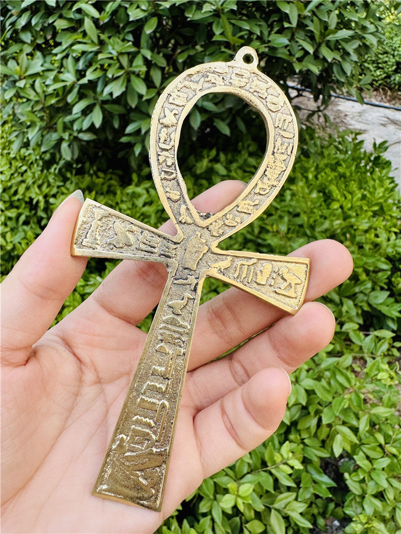 Egyptian copper life key ornament brass Anka life key life talisman hand hammered - Korvel