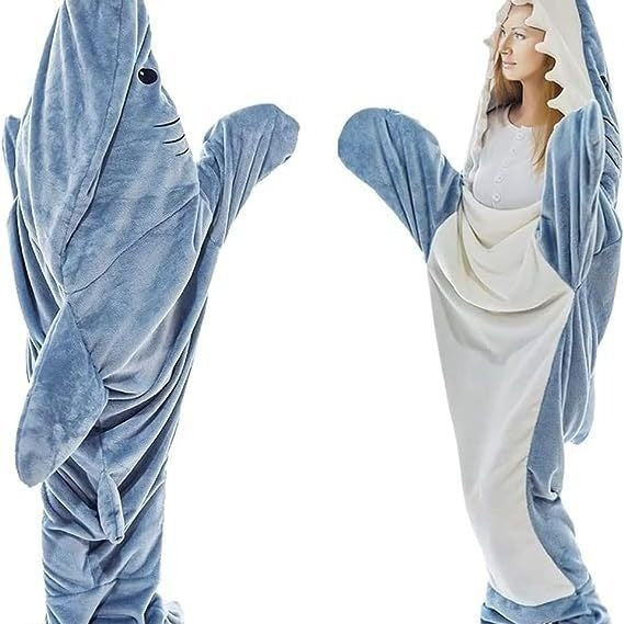 Cartoon Shark Sleeping Bag Pajamas Office Nap Shark Blanket Karakal High Quality Fabric Mermaid Shawl Blanket For Children Adult - Korvel