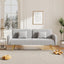 70.47" Gray Fabric Double Sofa with Split Backrest and Two Throw Pillows - Korvel
