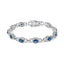14K White Gold Vintage-Inspired Blue Sapphire & Diamond Bracelet