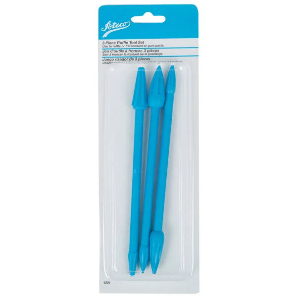 Juego de herramientas de rizo Ateco 4201 de 3 piezas para detalles elegantes en fondant