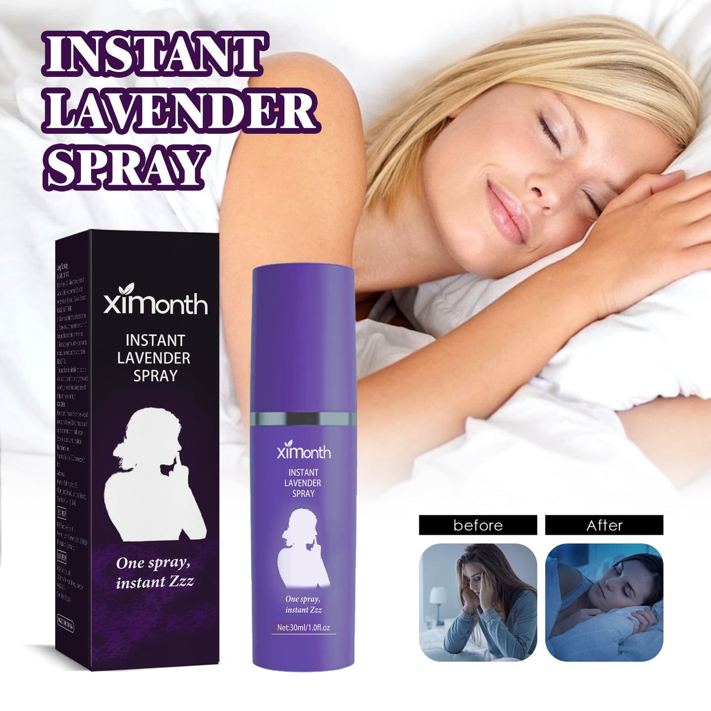 Lavender Sleep Spray, Soothing Body Fatigue Pamper Sleep Relaxing Sleep Spray - Korvel