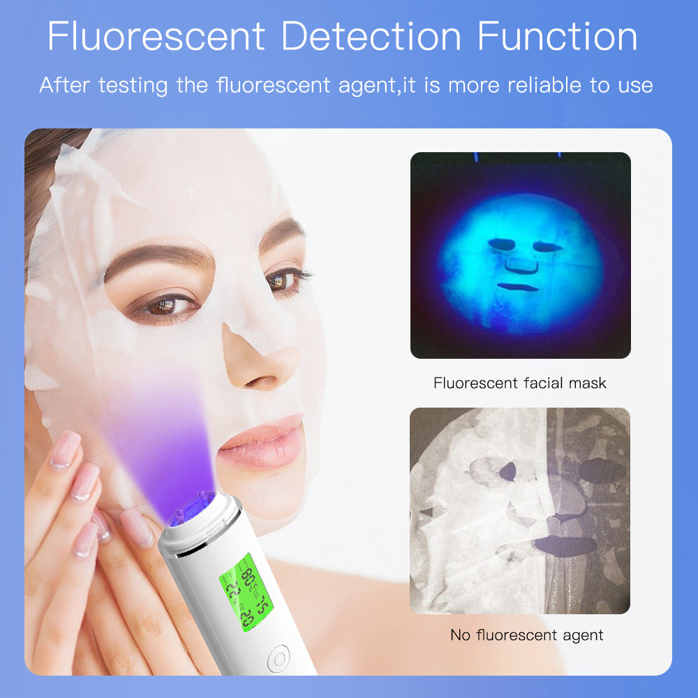 USB skin moisture tester, skin oil digital detection analyzer, including mask fluorescent detection pen - Korvel
