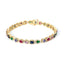 Pulsera de Tenis de Halo de Diamantes y Multigem de Oro Amarillo de 14K