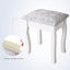 Vanity Table Set with 4 Drawer, Makeup Dressing Table w/Cushioned Stool, Girls Women Bedroom Furniture Set Oval Mirror - Korvel