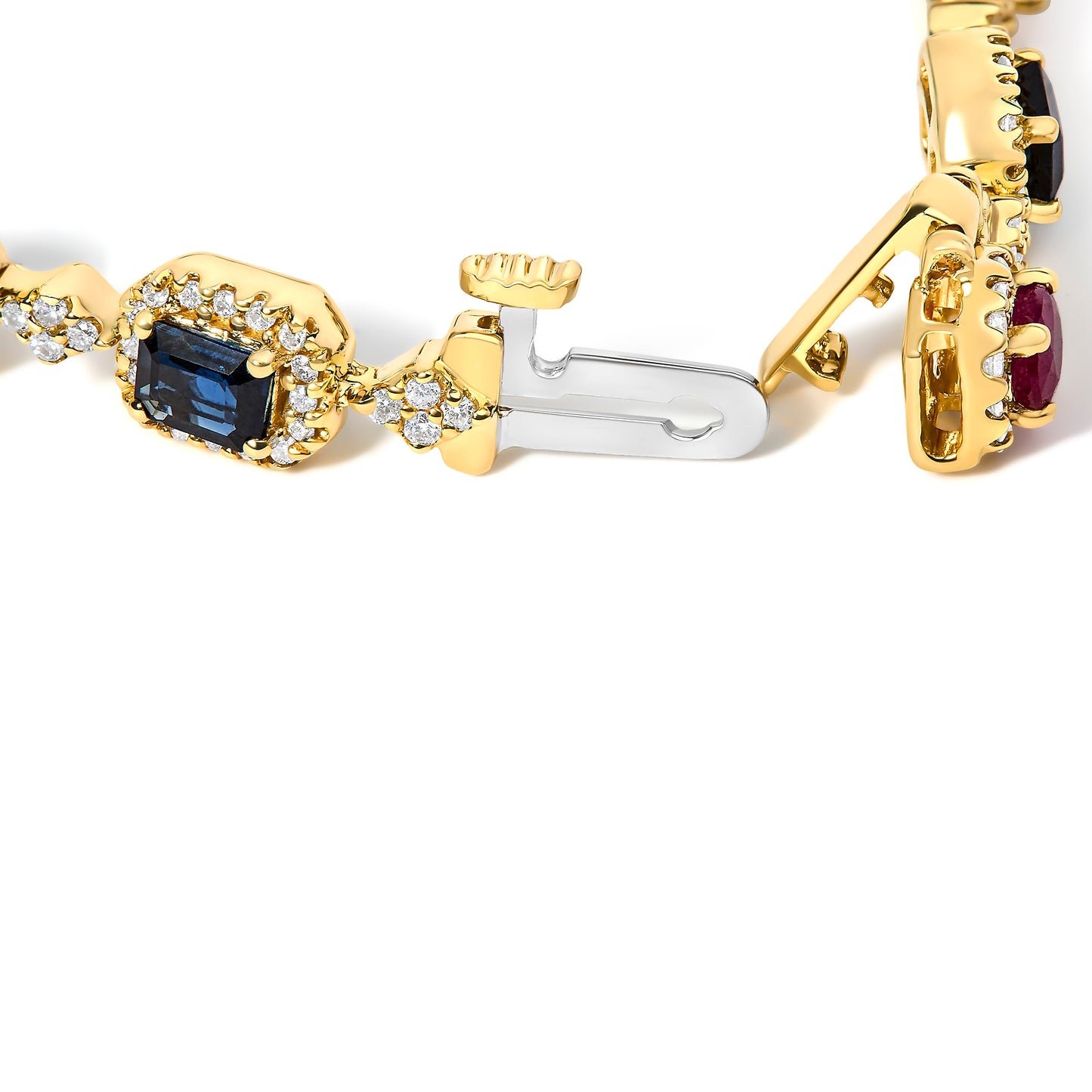 Bracelet Halo en Diamants et Multi-Gemmes en Or Jaune 14K