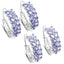 Pendientes de plata esterlina con tanzanita genuina de 3.92 quilates