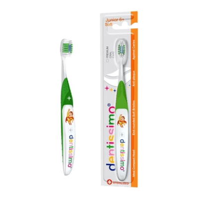 Brosse à dents Dentissimo Junior pour enfants de 6 ans et plus - Poils souples