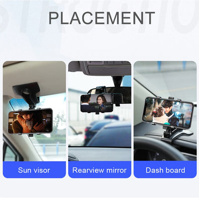 360 Degrees Car Phone Holder Universal Smartphone Stands Car Rack Dashboard Support for Auto Grip Mobile Phone Fixed Bracket - Korvel