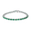 14K White Gold Emerald and Diamond Tennis Bracelet