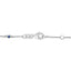 Pulsera de estación con zafiros azules y diamantes en oro blanco de 14 quilates - 8 pulgadas