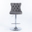 Ensemble de 2 tabourets de bar gris réglables avec base en chrome