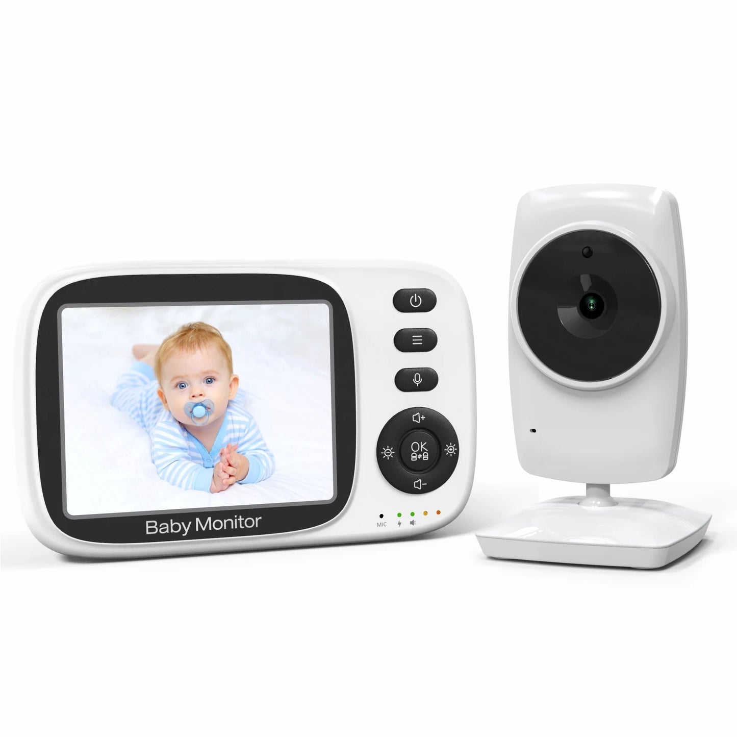 Video Baby Monitor 2.4G Wireless with 3.2 Inches LCD 2 Way Audio Talk Night Vision Surveillance Security Camera Babysitter - Korvel