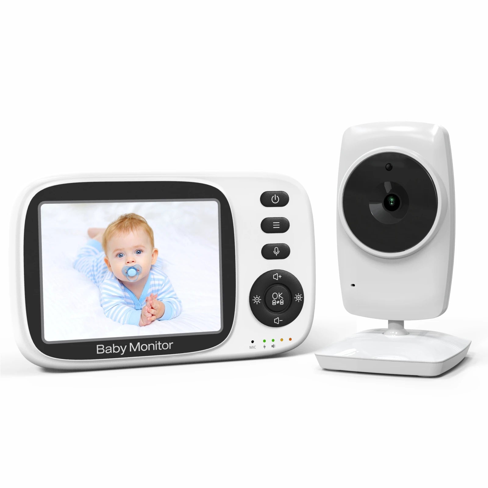 Video Baby Monitor 2.4G Wireless with 3.2 Inches LCD 2 Way Audio Talk Night Vision Surveillance Security Camera Babysitter - Korvel