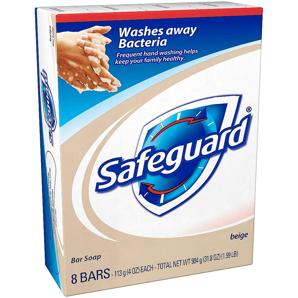 Safeguard Antibacterial Bar Soap - Beige Scent, 4 oz (8 Count Pack)