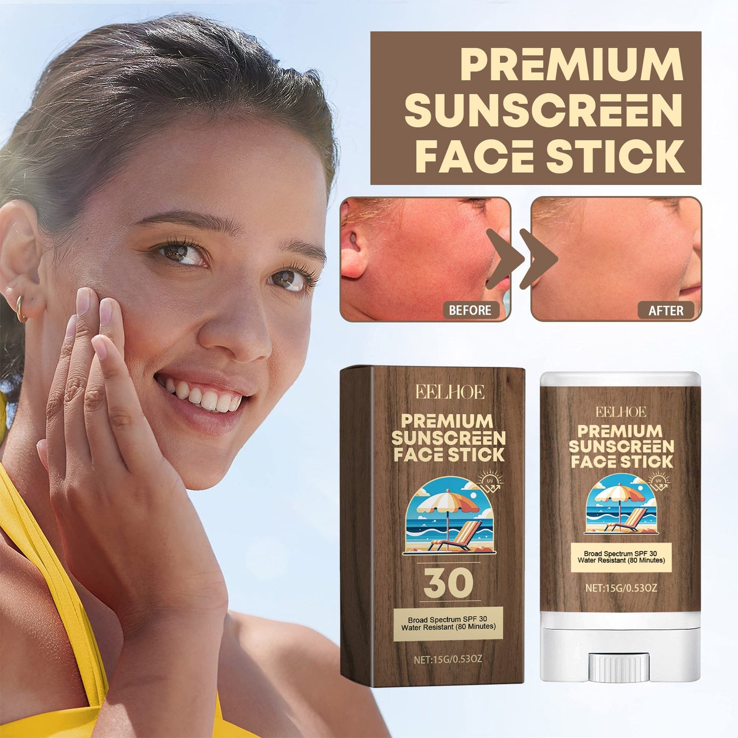 Hydrating Stick, Relieve Dry Skin, Moisturize, Prevent Sweat, Moisturize, Protect Against Summer Sun Exposure, And Protect - Korvel