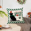 Christmas striped pillow cover linen black cat print pillowcase home holiday decoration cushion cover - Korvel
