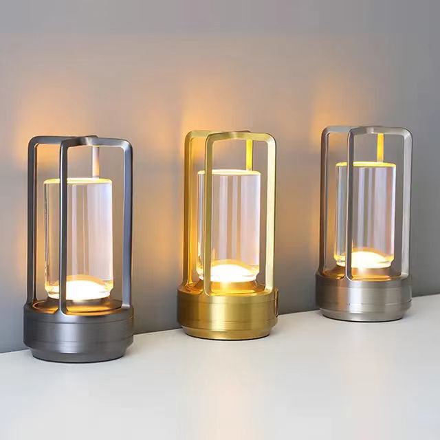 Gold black silver cross shaped desk lamp button touch US charging decorative desk lamp - Korvel