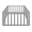 Twin Size Wood Daybed Frame with Fence - Gray