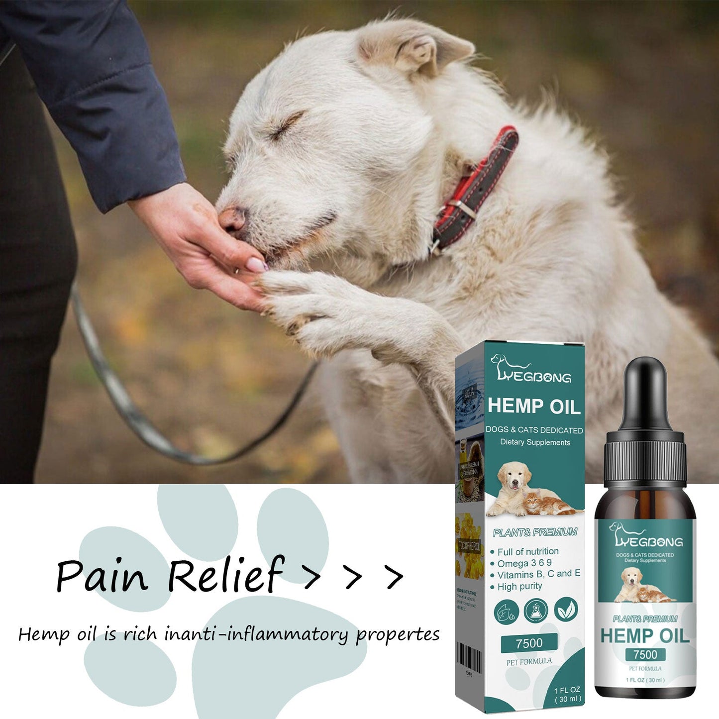 Huile de soin premium pour animaux de compagnie - Huile de massage hydratante