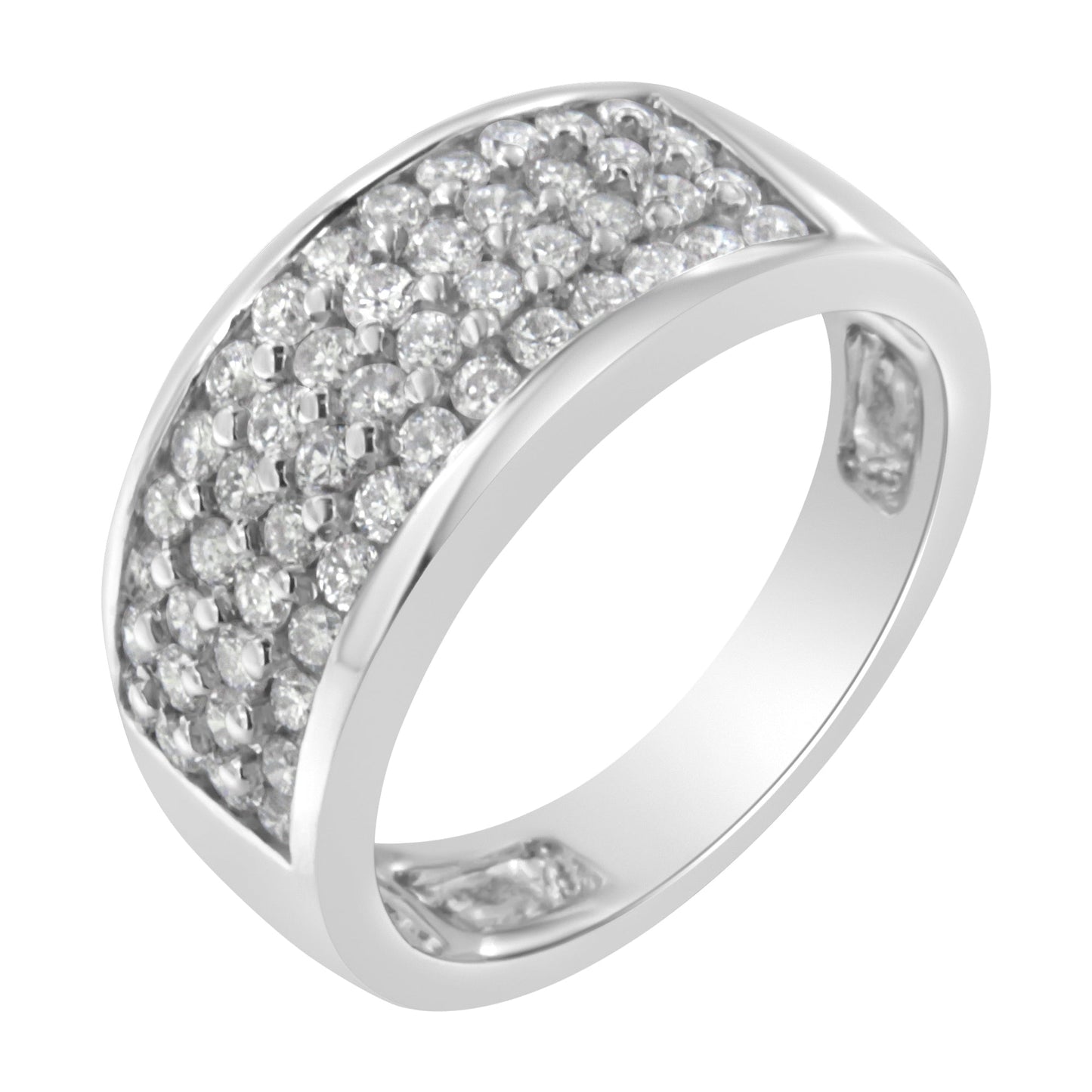 Anillo de Compromiso de Diamante Corte Redondo en Oro Blanco de 14K - Talla 6-1/2