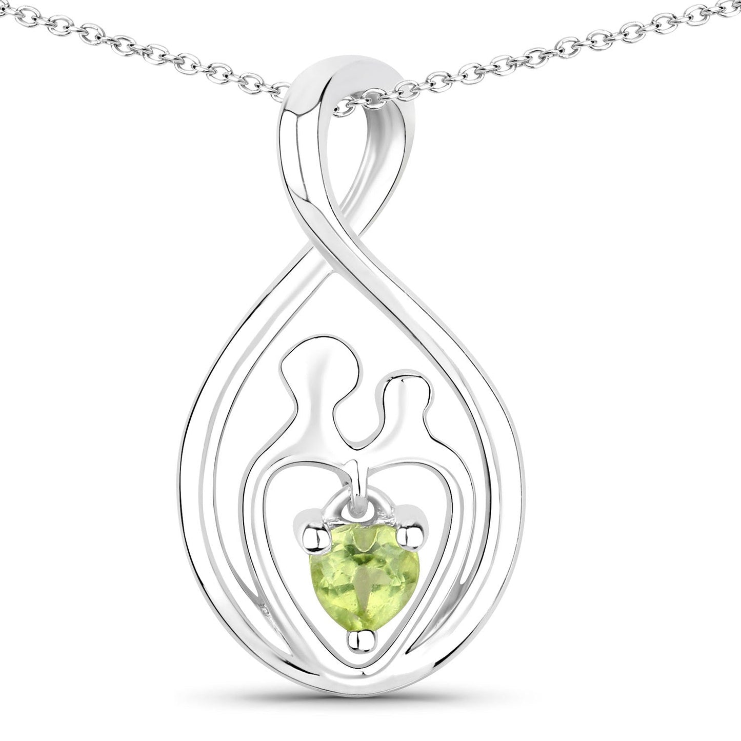 Pendentif en argent sterling .925 avec péridot véritable de 0,15 carat