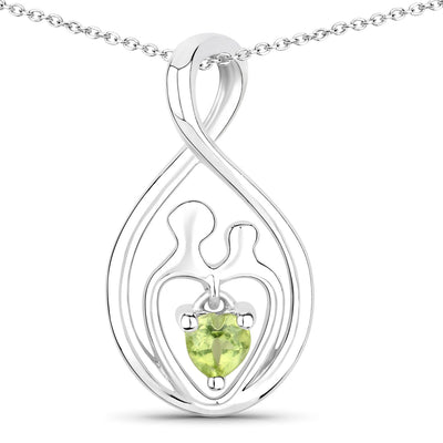 Pendentif en argent sterling .925 avec péridot véritable de 0,15 carat