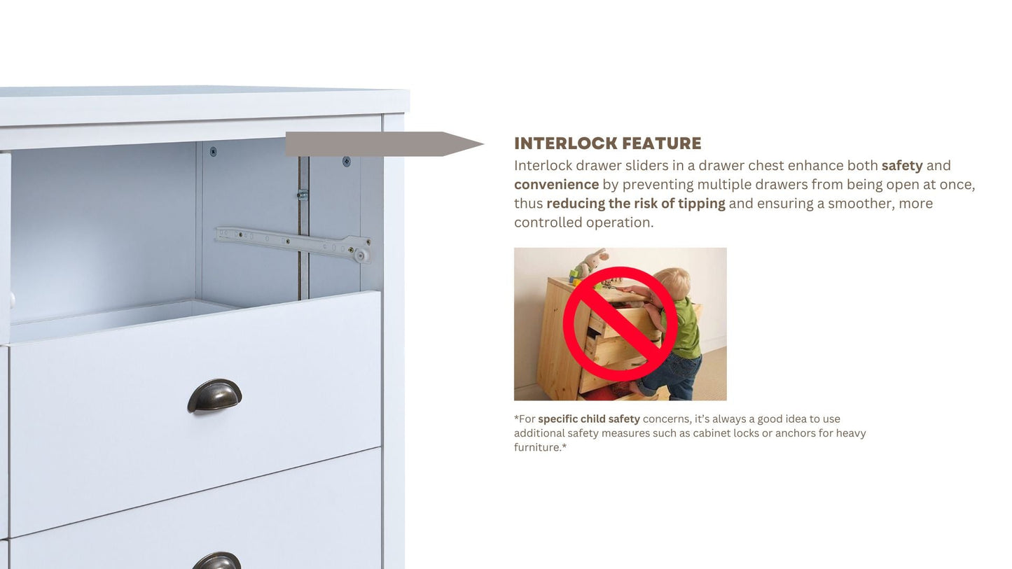 SAFARI 6-Drawer Dresser with Interlocking Drawers