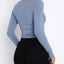 Long Sleeve Sweetheart Neck Crop T-Shirt