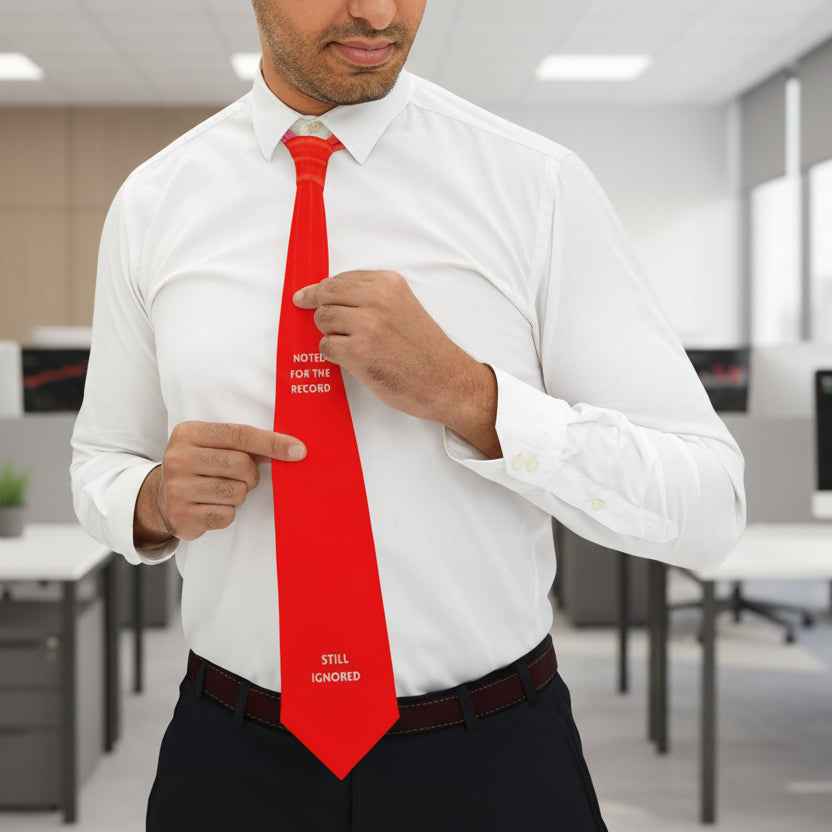 Noted for the Record Red Necktie – Political Statement Tie
