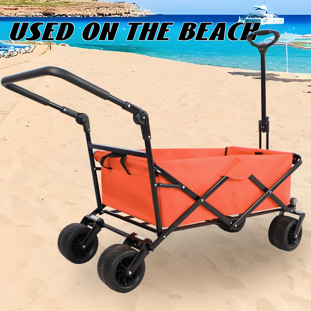 Utility Park Garden Cart Tool Customized Color Folding Camping Trolley Outdoor Picnic Beach Wagon - Korvel