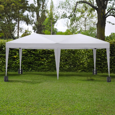 10'x20 'folding canopy with 6 detachable side walls outdoor activity shelters UPF 50+terrace portable tent (white) - Korvel