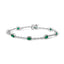 10K White Gold Oval Green Emerald & Diamond Bracelet