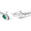 10K White Gold Oval Green Emerald & Diamond Bracelet