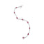 10K White Gold Ruby and Diamond Link Bracelet - Size 7"