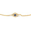 Pulsera de Ojo Maligno de Zafiro Azul y Diamante en Oro Amarillo de 10K - 7"
