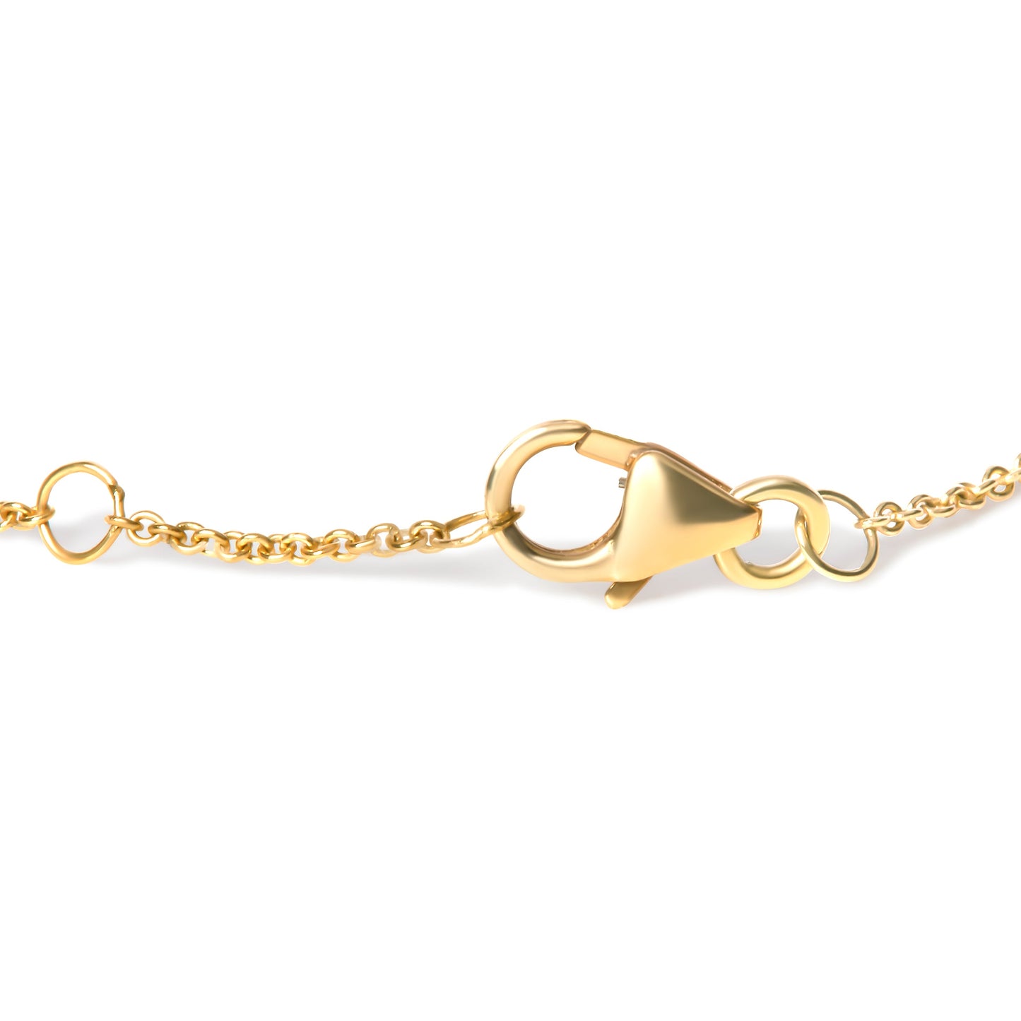 Pulsera de Ojo Maligno de Zafiro Azul y Diamante en Oro Amarillo de 10K - 7"