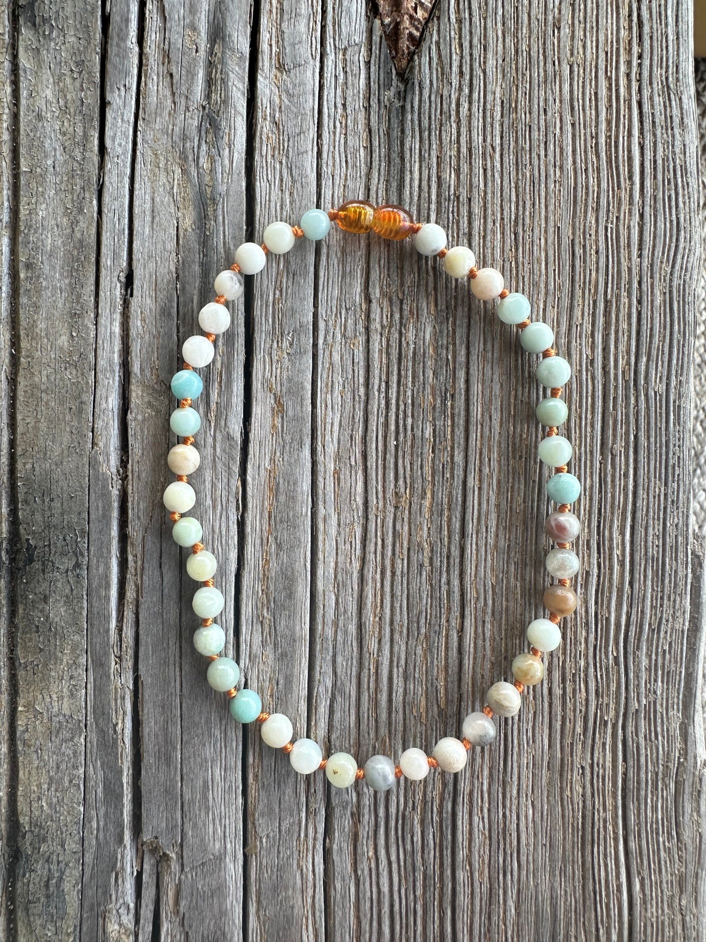 Natural Amazonite Gemstone || Beaded Necklace - Korvel