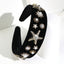 Fashionable velvet pearl black starfish hairband - Korvel