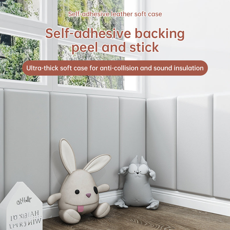Kids' 3D Wall Stickers, Self - adhesive Soft Leather Bags, Anti - collision Wall & Bedhead Panels, 2 - 8 pcs - Korvel
