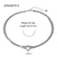 Stainless steel Cuban chain heart-shaped necklace with hollowed out flat snake chain heart pendant necklace for women - Korvel